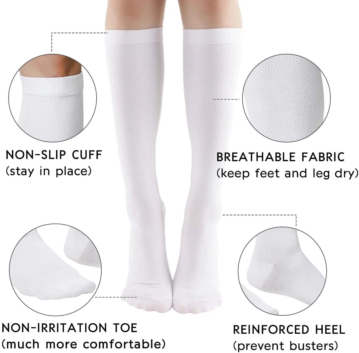 Chaussettes infirmières : Lot de 8 paires de bas compression