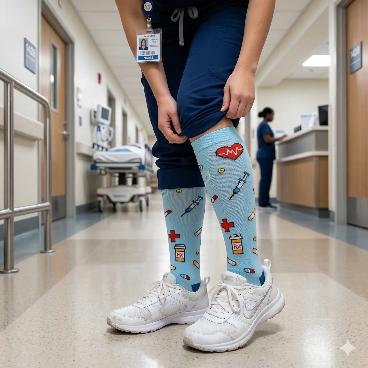 Lot de 6 Paires de chaussettes de compression pour infirmière