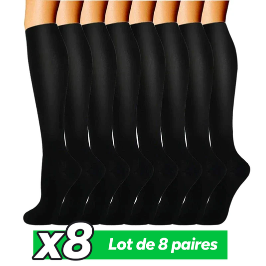 Chaussettes infirmières : Lot de 8 paires de bas compression