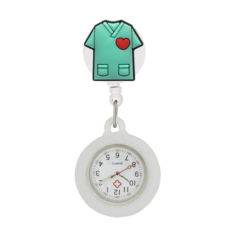 Montre infirmière rétractable pour blouse - symboles médicaux