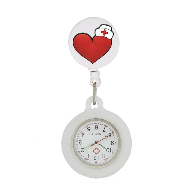 Montre infirmière rétractable pour blouse - symboles médicaux