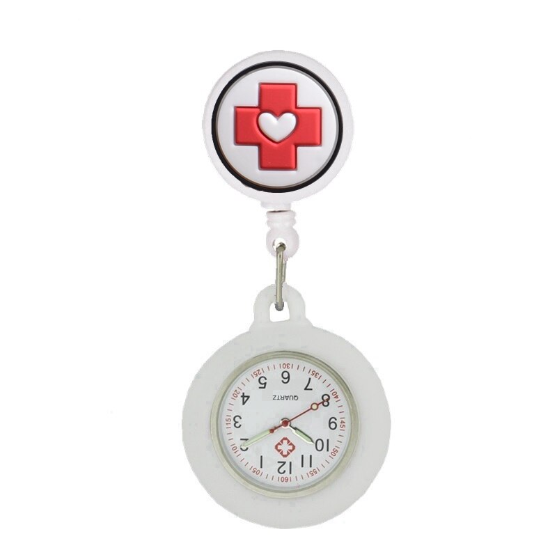 Montre infirmière rétractable pour blouse - symboles médicaux