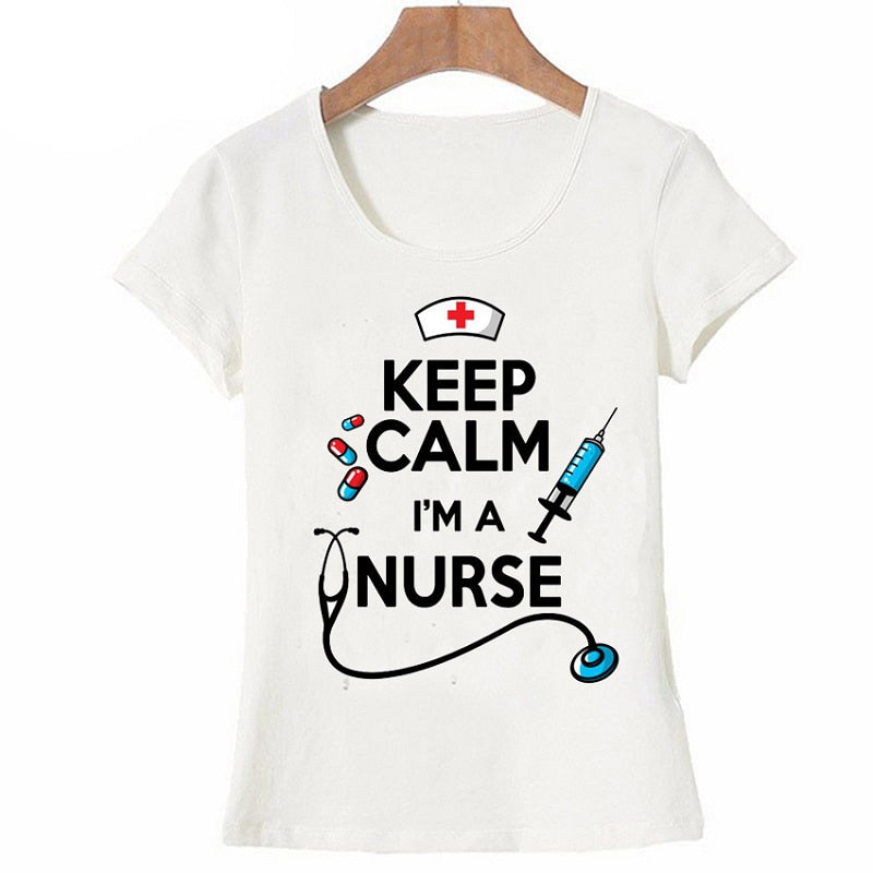 "Keep calm i'm a nurse" T-shirt - 3 modèles | Cadeau infirmière