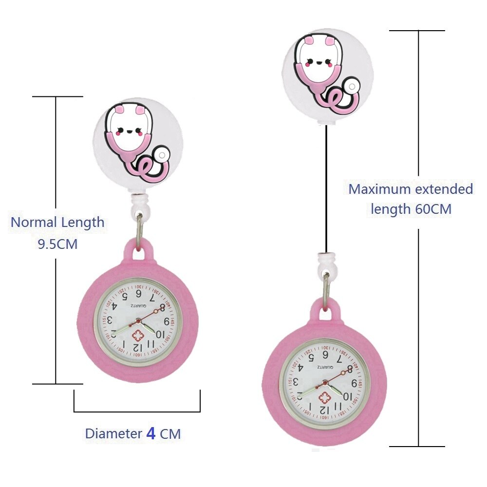 Montre infirmière rétractable pour blouse - symboles médicaux