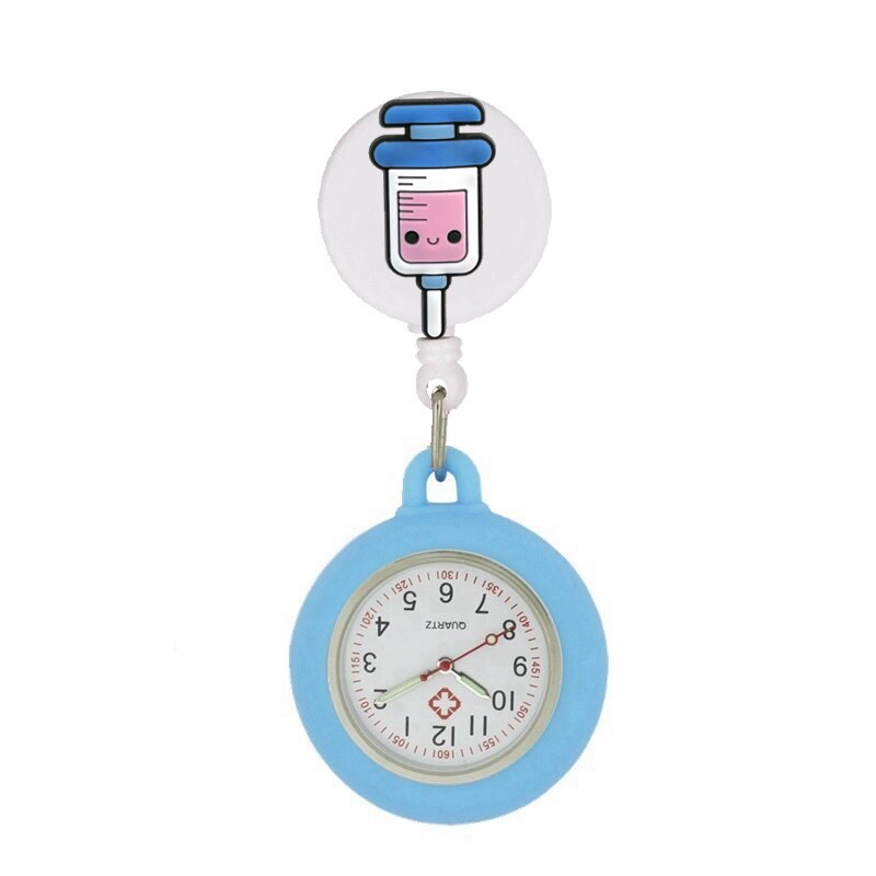 Montre infirmière rétractable pour blouse - symboles médicaux