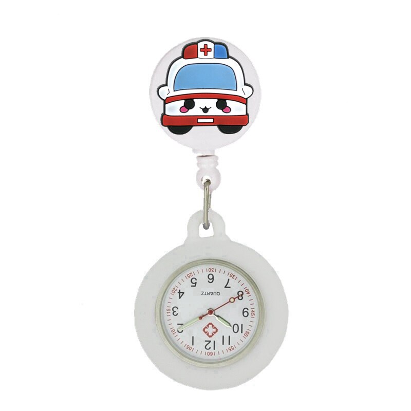 Montre infirmière rétractable pour blouse - symboles médicaux