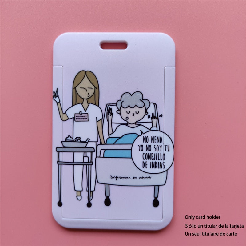 Porte-badge "illustration" infirmière avec tour de cou