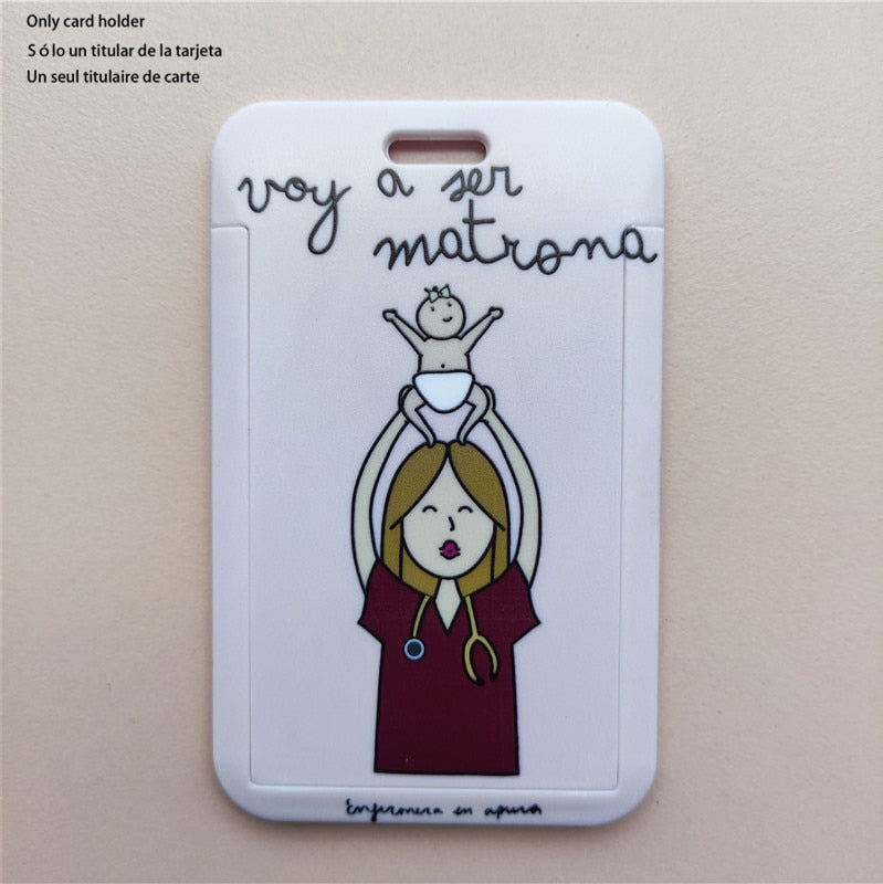 Porte-badge "illustration" infirmière avec tour de cou