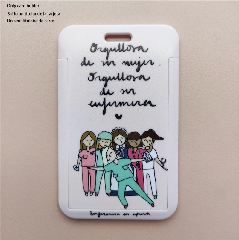 Porte-badge "illustration" infirmière avec tour de cou