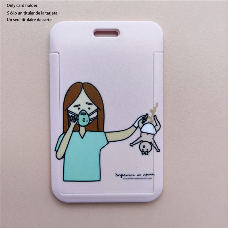 Porte-badge "illustration" infirmière avec tour de cou