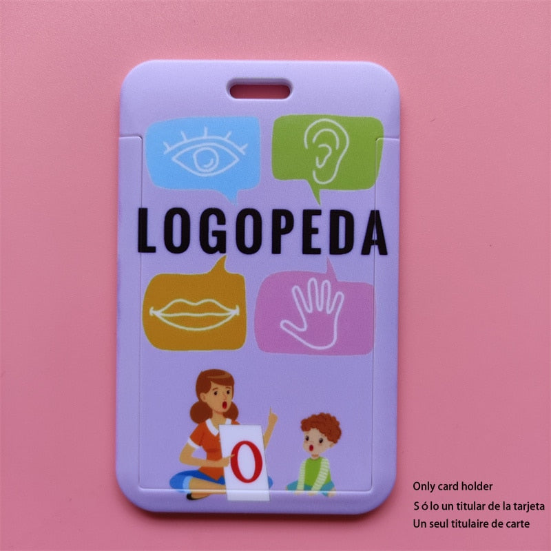 Porte-badge "illustration" infirmière avec tour de cou