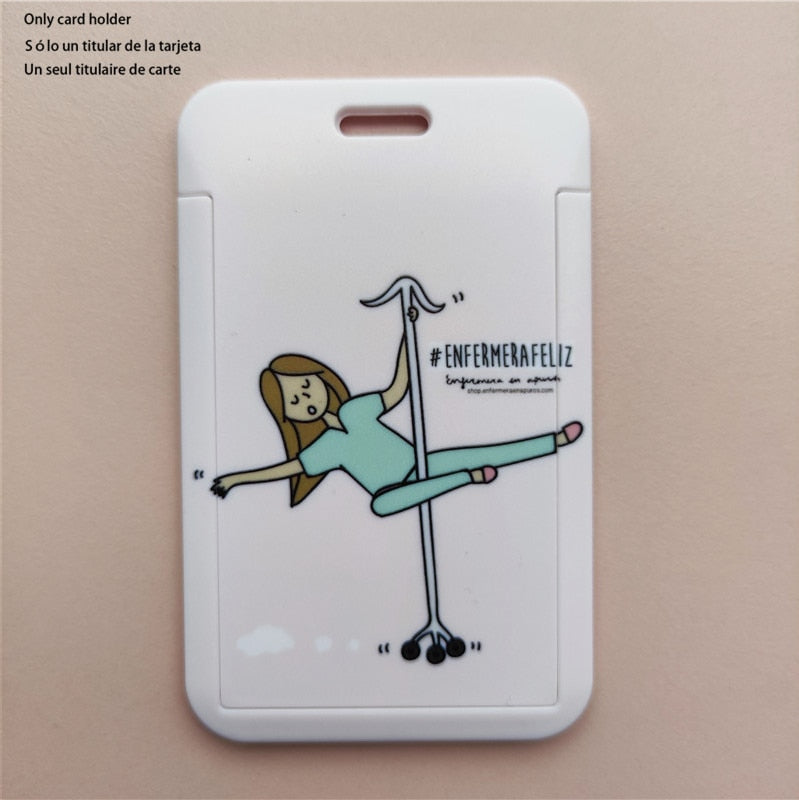 Porte-badge "illustration" infirmière avec tour de cou