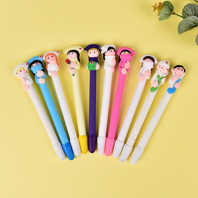 Lot de 5 - Stylos à bille fantaisies infirmières