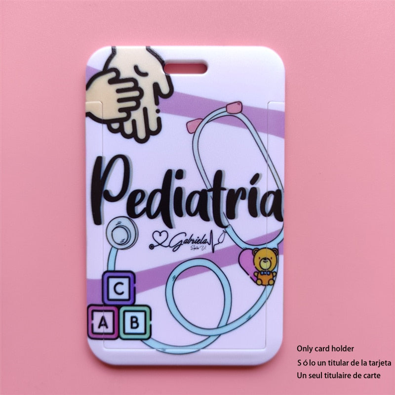 Porte-badge "illustration" infirmière avec tour de cou