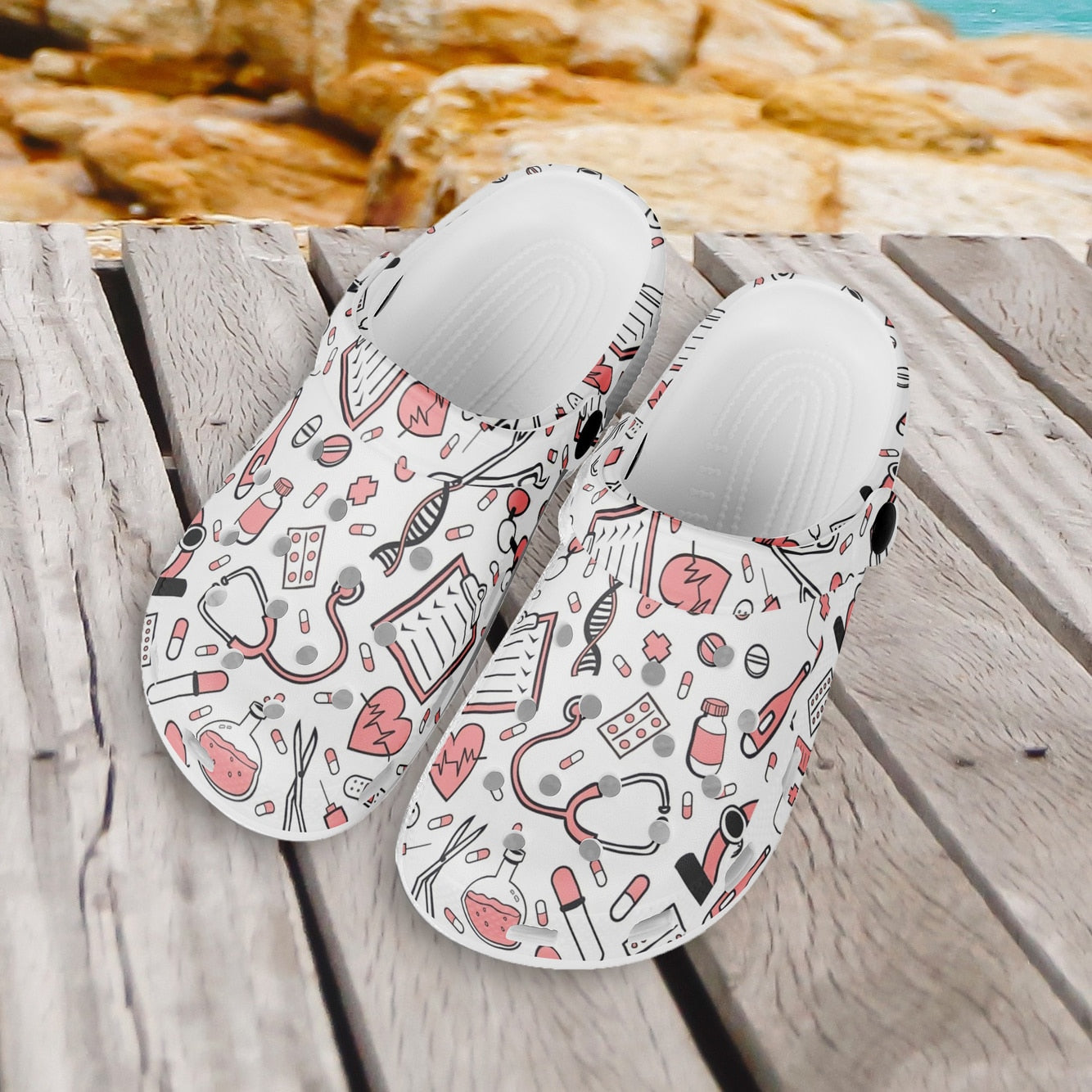 Sabots style Crocs Aide-Soignante & Infirmière - Motifs médicaux
