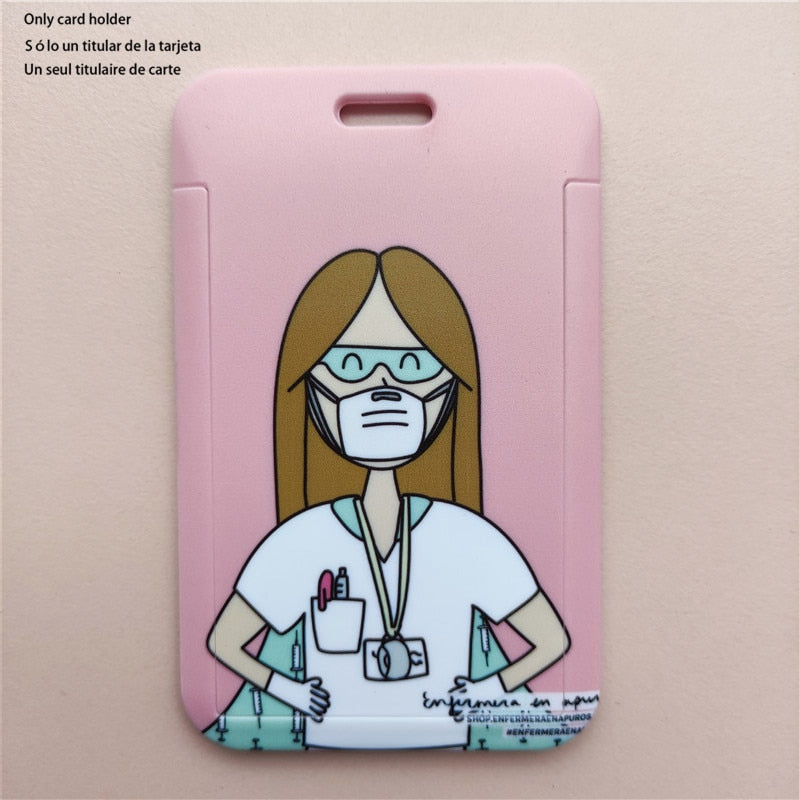 Porte-badge "illustration" infirmière avec tour de cou