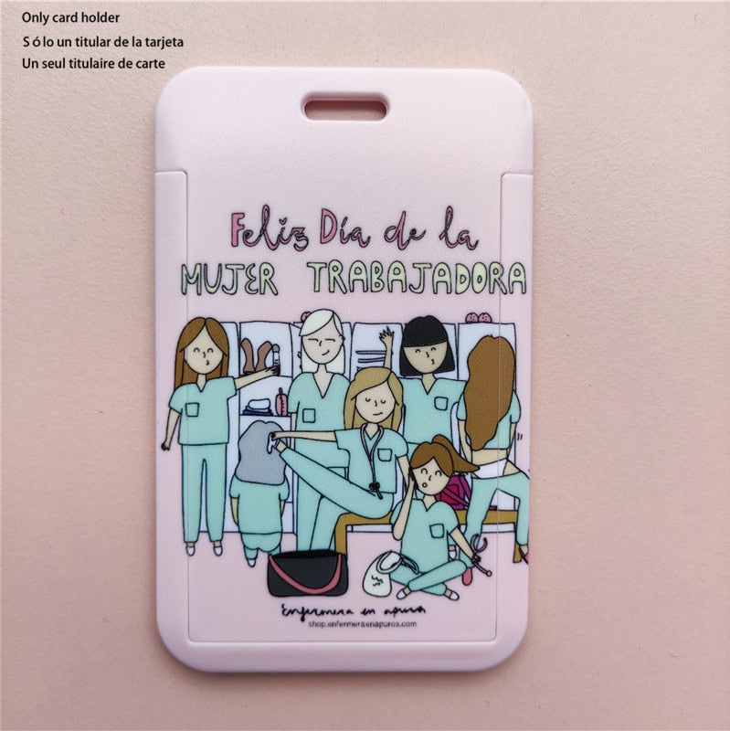 Porte-badge "illustration" infirmière avec tour de cou