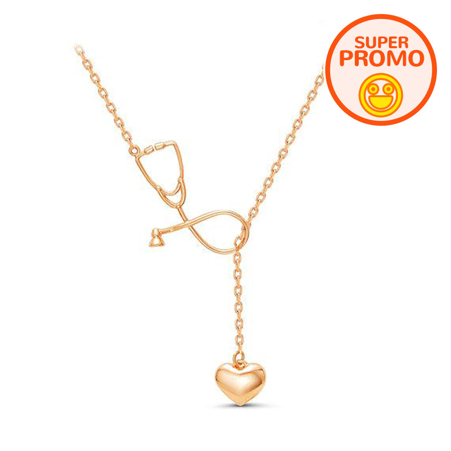 Collier / Pendentif "Stéthoscope & coeur"