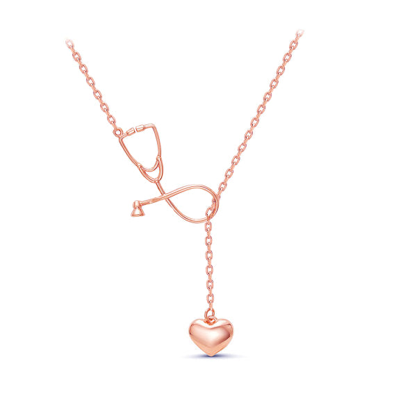 Collier / Pendentif "Stéthoscope & coeur"