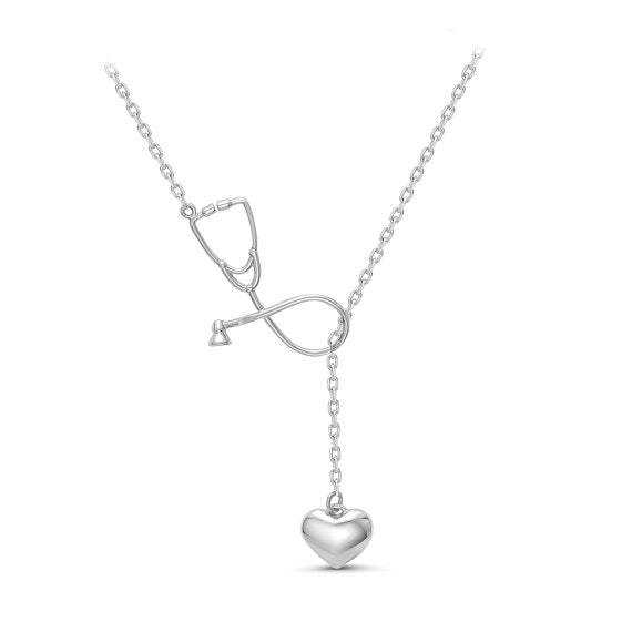 Collier / Pendentif "Stéthoscope & coeur"