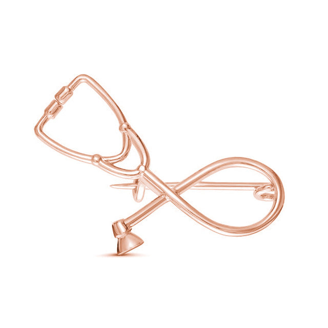 Broches - Pins "Stéthoscope doré / argenté "