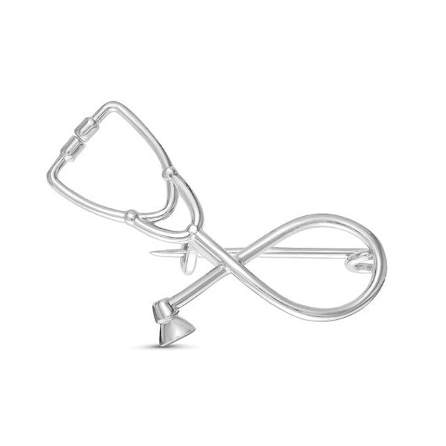 Broches - Pins "Stéthoscope doré / argenté "