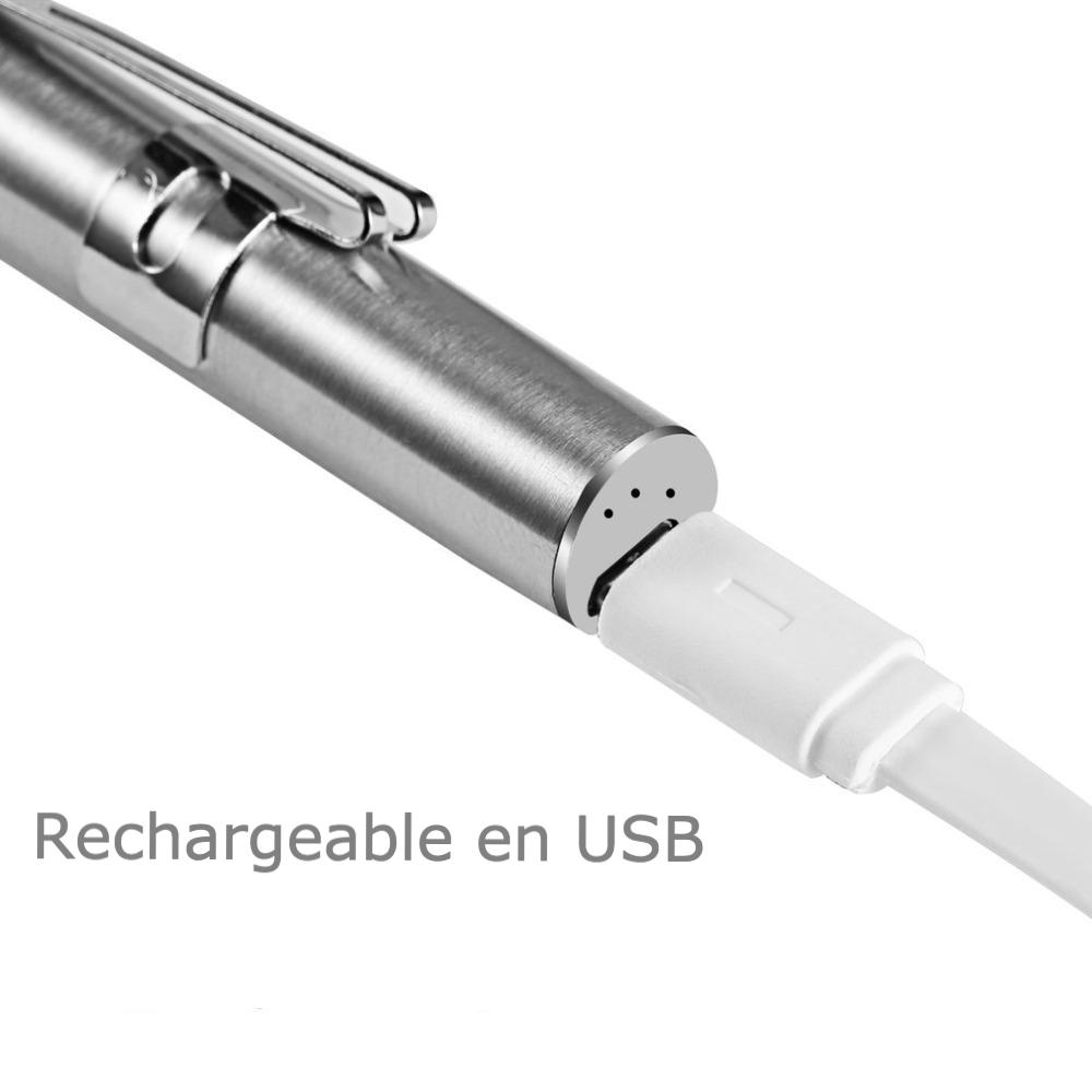 Lampe LED à clipper sur blouse - Rechargeable USB