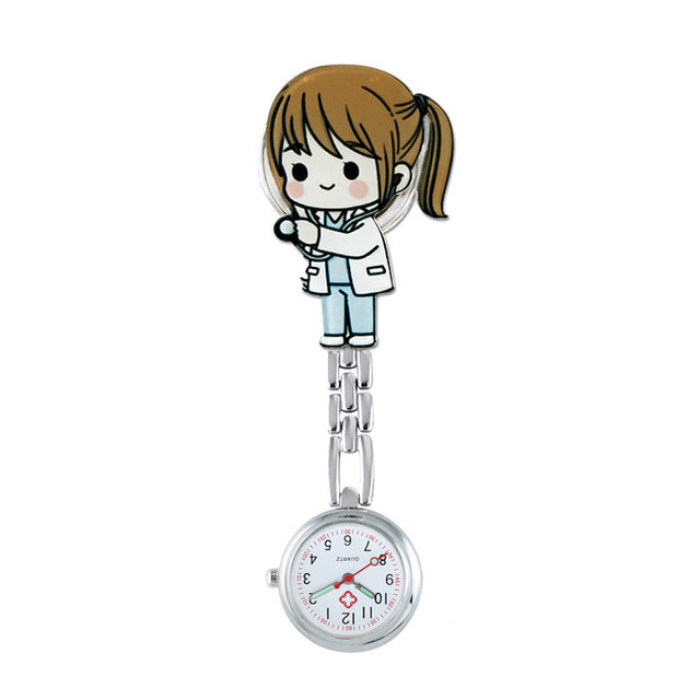 Montre infirmière à clip "Kawaii"