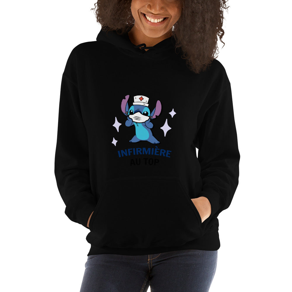 Sweat à capuche : Hoodie Stitch Infirmière - 5 couleurs