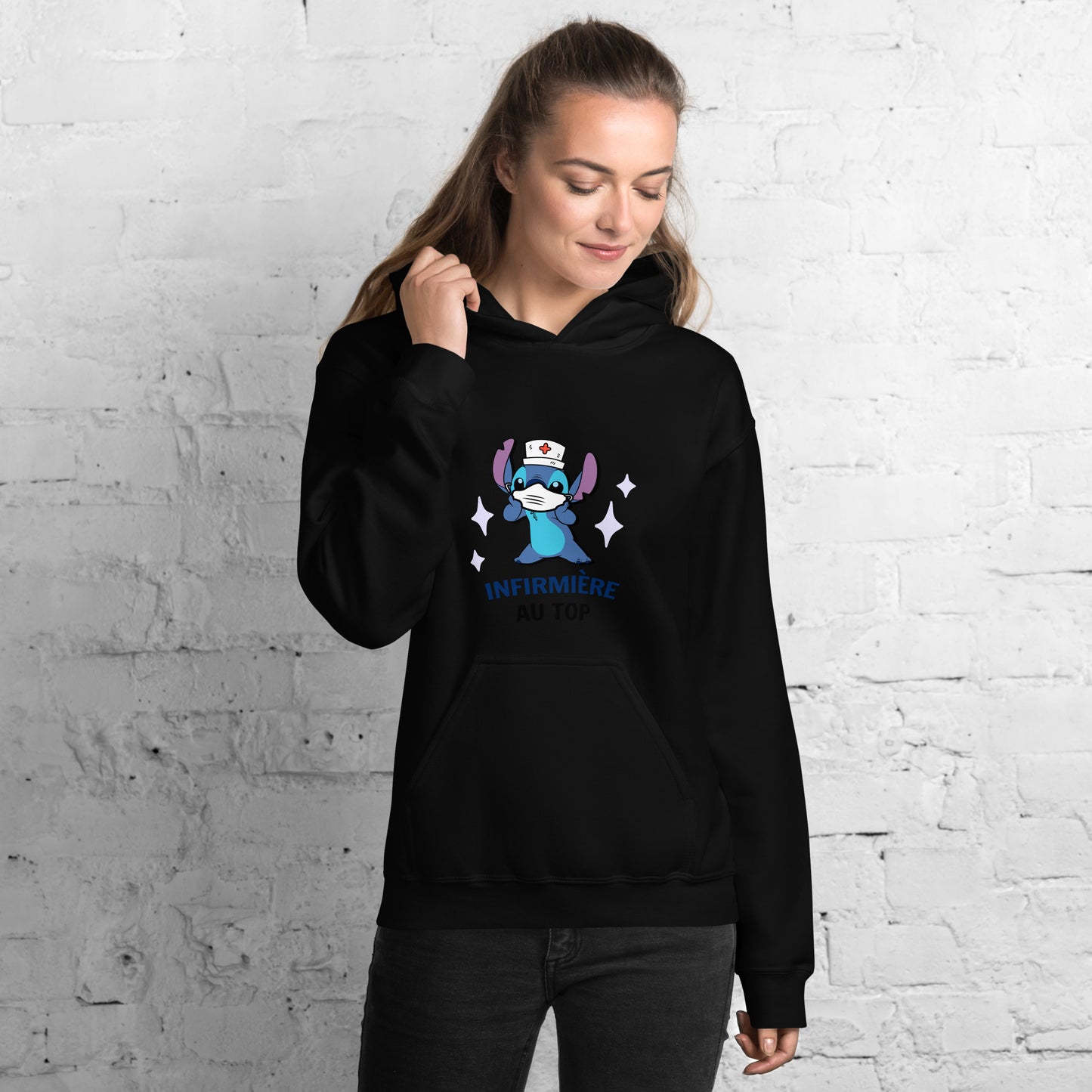 Sweat à capuche : Hoodie Stitch Infirmière - 5 couleurs