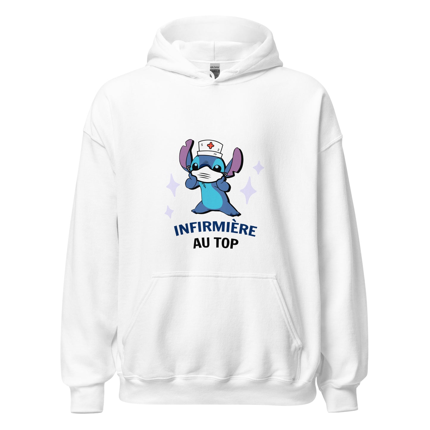 Sweat à capuche : Hoodie Stitch Infirmière - 5 couleurs