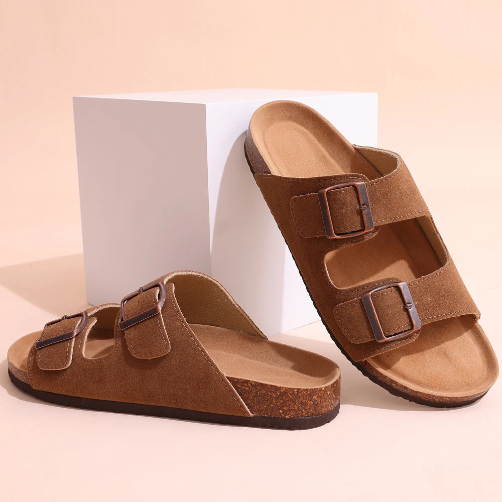 Sandales mules ouvertes style Birk