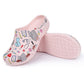 Sabots Crocs rose à motifs - Chaussures Infirmières fantaisie