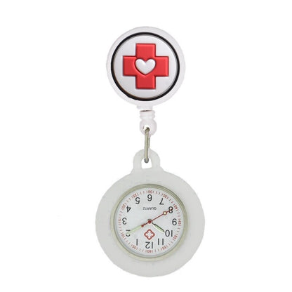 Montre infirmière rétractable pour blouse - symboles médicaux