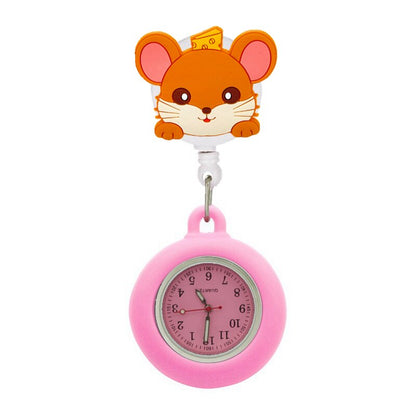 Montre blouse infirmière rétractable - Animaux