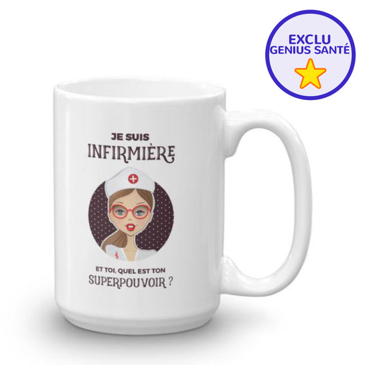 Mug infirmière "Superpouvoir" [Exclu]